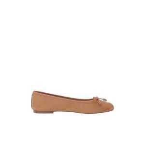 NEW SAM EDELMAN women's felicia luxe ballet flat in buff tan